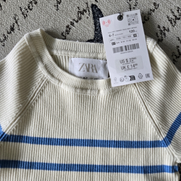 Zara Striped Rib Top - Picture 2 of 3